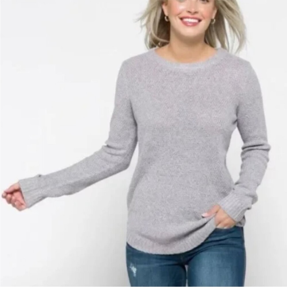 Textured Pullover Sweater Grey medium